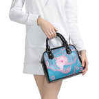 Koala Mum Australia Mother's Day Personalised Shoulder Handbag Pink and Blue Aboriginal Art