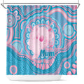 Koala Mum Australia Mother's Day Personalised Shower Curtain Pink and Blue Aboriginal Art