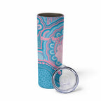 Koala Mum Australia Mother's Day Personalised Skinny Tumbler Pink and Blue Aboriginal Art