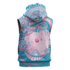 Koala Mum Australia Mother's Day Personalised Sleeveless Hoodie Pink and Blue Aboriginal Art