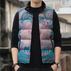 Koala Mum Australia Mother's Day Personalised Sleeveless Puffer Jacket Pink and Blue Aboriginal Art