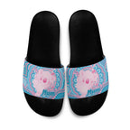 Koala Mum Australia Mother's Day Personalised Slide Sandals Pink and Blue Aboriginal Art