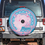 Koala Mum Australia Mother's Day Personalised Spare Tire Cover Pink and Blue Aboriginal Art