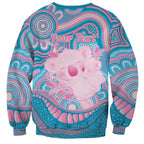 Koala Mum Australia Mother's Day Personalised Sweatshirt Pink and Blue Aboriginal Art