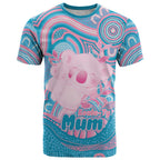 Koala Mum Australia Mother's Day Personalised T Shirt Pink and Blue Aboriginal Art
