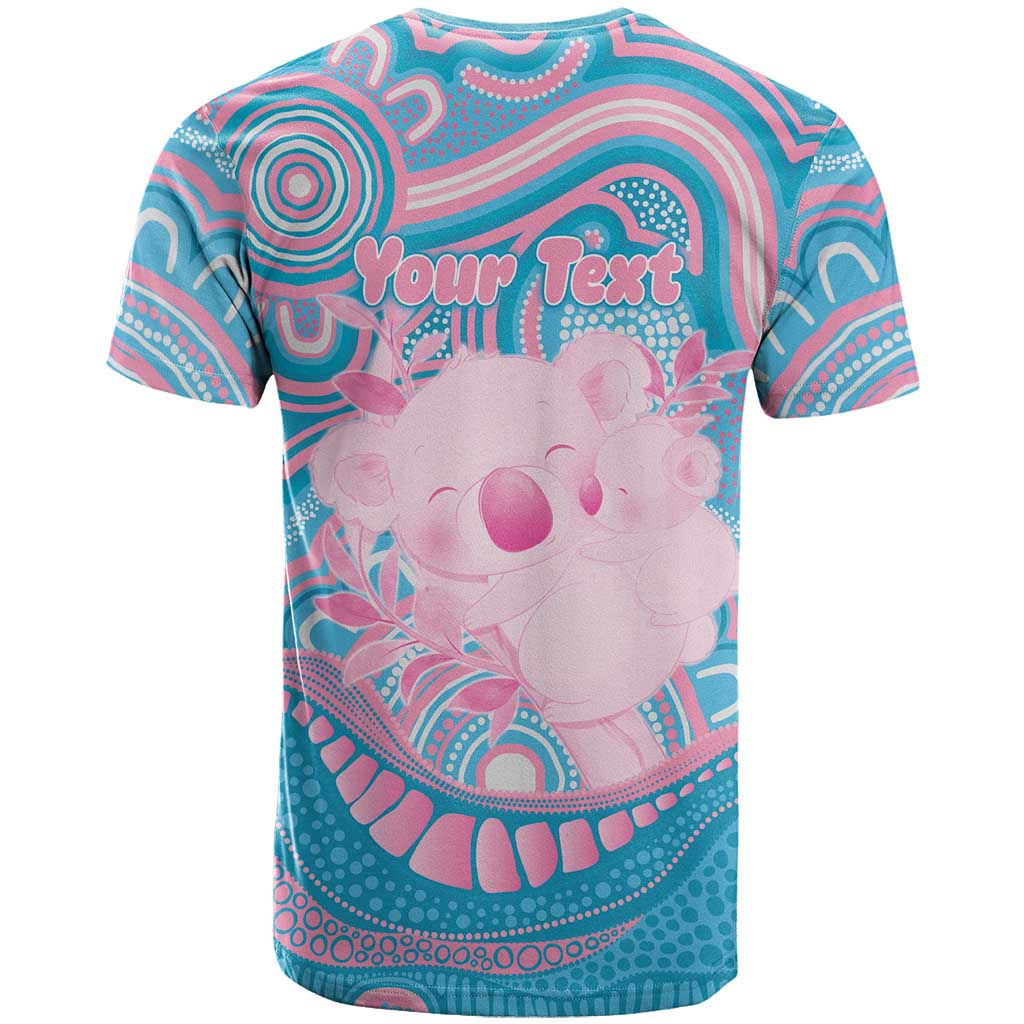 Koala Mum Australia Mother's Day Personalised T Shirt Pink and Blue Aboriginal Art