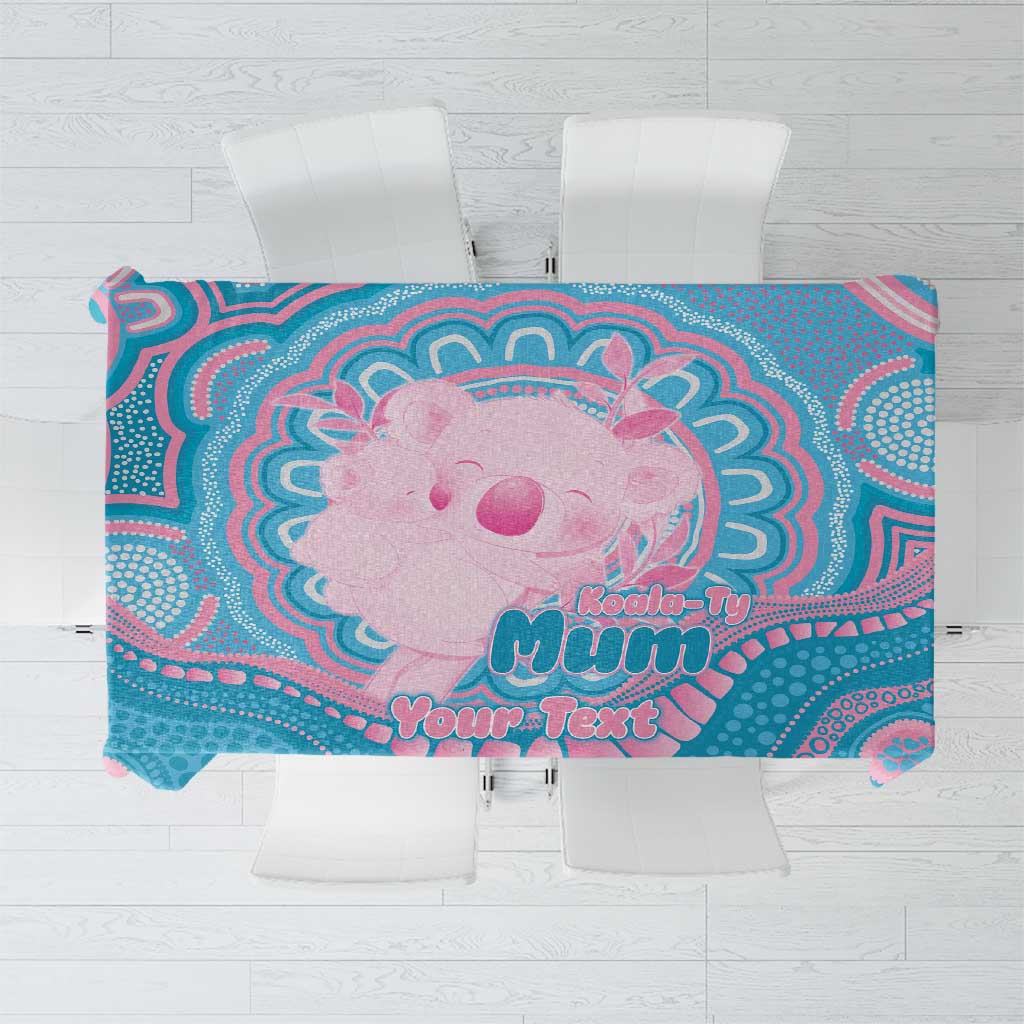 Koala Mum Australia Mother's Day Personalised Tablecloth Pink and Blue Aboriginal Art