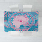 Koala Mum Australia Mother's Day Personalised Tablecloth Pink and Blue Aboriginal Art