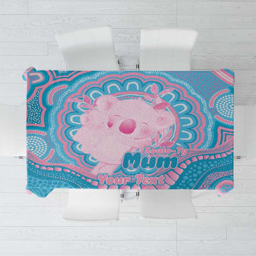 Koala Mum Australia Mother's Day Personalised Tablecloth Pink and Blue Aboriginal Art