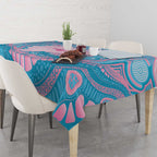 Koala Mum Australia Mother's Day Personalised Tablecloth Pink and Blue Aboriginal Art