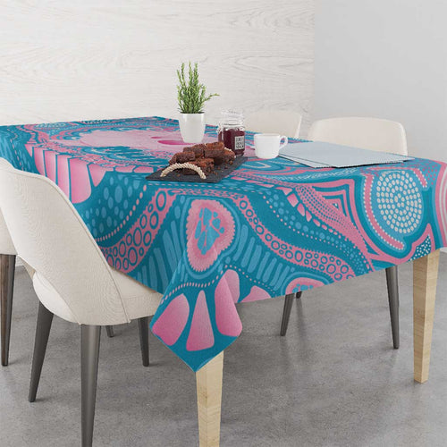Koala Mum Australia Mother's Day Personalised Tablecloth Pink and Blue Aboriginal Art