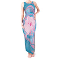 Koala Mum Australia Mother's Day Personalised Tank Maxi Dress Pink and Blue Aboriginal Art