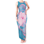 Koala Mum Australia Mother's Day Personalised Tank Maxi Dress Pink and Blue Aboriginal Art