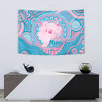 Koala Mum Australia Mother's Day Personalised Tapestry Pink and Blue Aboriginal Art