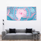 Koala Mum Australia Mother's Day Personalised Tapestry Pink and Blue Aboriginal Art
