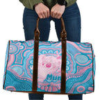 Koala Mum Australia Mother's Day Personalised Travel Bag Pink and Blue Aboriginal Art