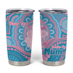 Koala Mum Australia Mother's Day Personalised Tumbler Cup Pink and Blue Aboriginal Art