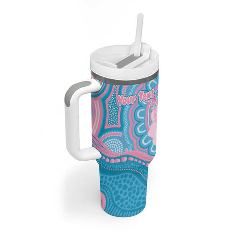 Koala Mum Australia Mother's Day Personalised Tumbler With Handle Pink and Blue Aboriginal Art