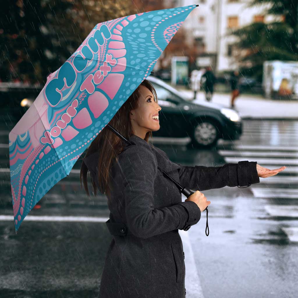 Koala Mum Australia Mother's Day Personalised Umbrella Pink and Blue Aboriginal Art