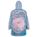 Koala Mum Australia Mother's Day Personalised Wearable Blanket Hoodie Pink and Blue Aboriginal Art