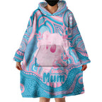 Koala Mum Australia Mother's Day Personalised Wearable Blanket Hoodie Pink and Blue Aboriginal Art