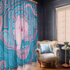 Koala Mum Australia Mother's Day Personalised Window Curtain Pink and Blue Aboriginal Art