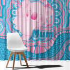 Koala Mum Australia Mother's Day Personalised Window Curtain Pink and Blue Aboriginal Art