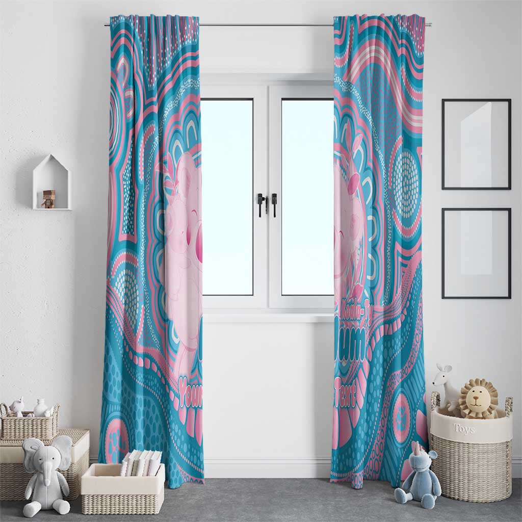 Koala Mum Australia Mother's Day Personalised Window Curtain Pink and Blue Aboriginal Art