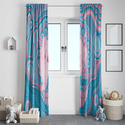Koala Mum Australia Mother's Day Personalised Window Curtain Pink and Blue Aboriginal Art
