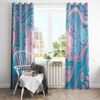 Koala Mum Australia Mother's Day Personalised Window Curtain Pink and Blue Aboriginal Art