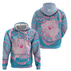 Koala Mum Australia Mother's Day Personalised Zip Hoodie Pink and Blue Aboriginal Art