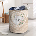 Koala Mum Australia Mother's Day Personalised Laundry Basket Beige Aboriginal Art