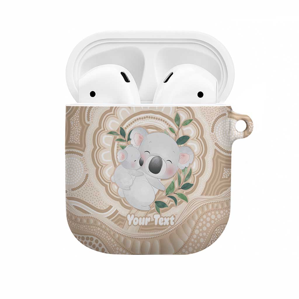 Koala Mum Australia Mother's Day Personalised AirPods Case Beige Aboriginal Art