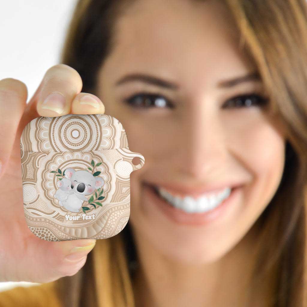 Koala Mum Australia Mother's Day Personalised AirPods Case Beige Aboriginal Art