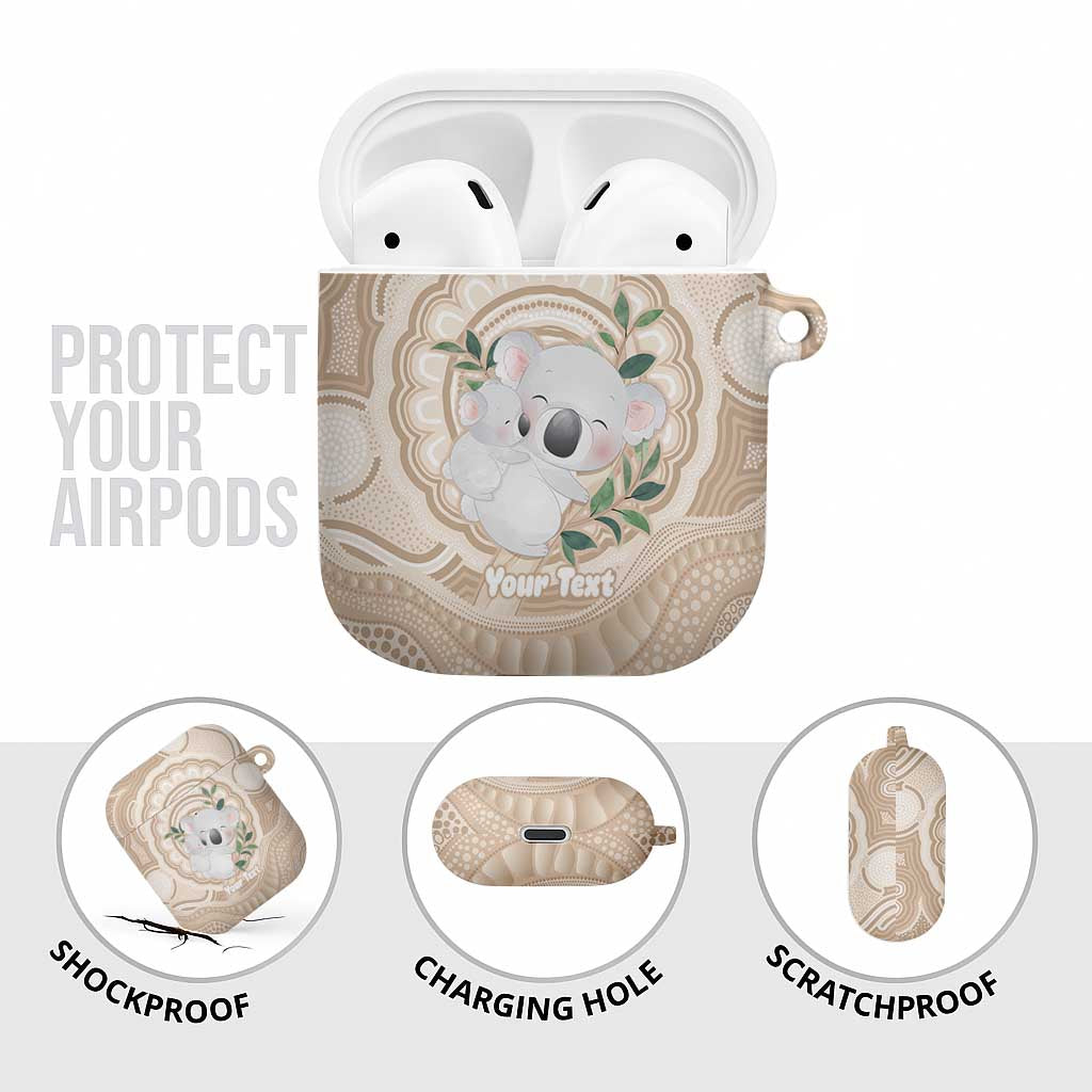 Koala Mum Australia Mother's Day Personalised AirPods Case Beige Aboriginal Art