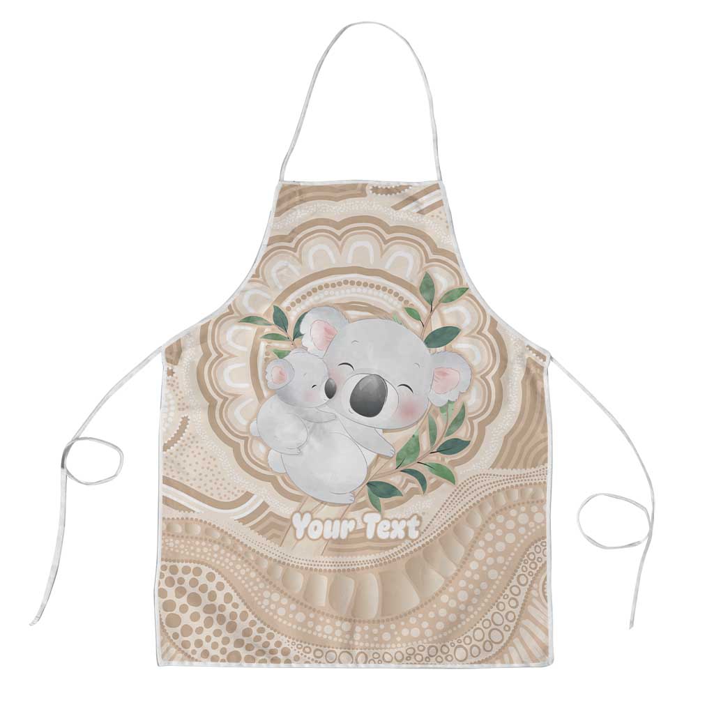Koala Mum Australia Mother's Day Personalised Apron Beige Aboriginal Art