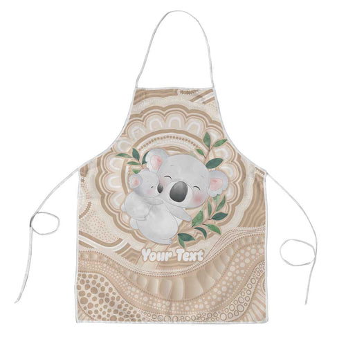 Koala Mum Australia Mother's Day Personalised Apron Beige Aboriginal Art
