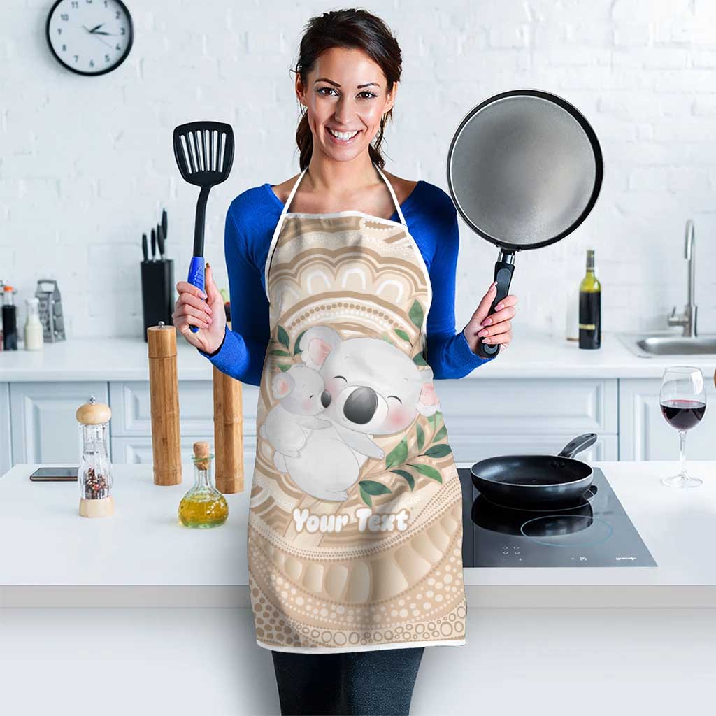 Koala Mum Australia Mother's Day Personalised Apron Beige Aboriginal Art