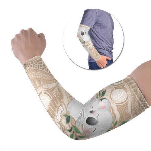 Koala Mum Australia Mother's Day Personalised Arm Sleeves Beige Aboriginal Art