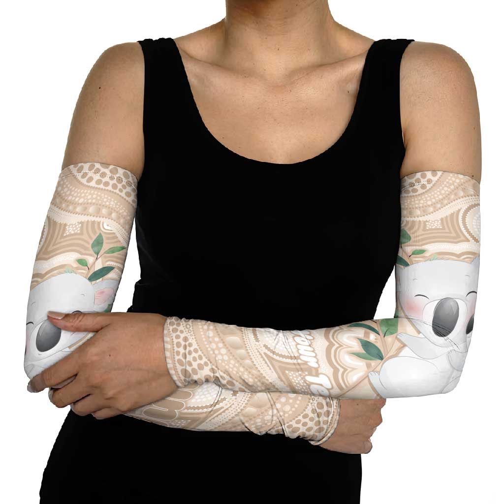 Koala Mum Australia Mother's Day Personalised Arm Sleeves Beige Aboriginal Art