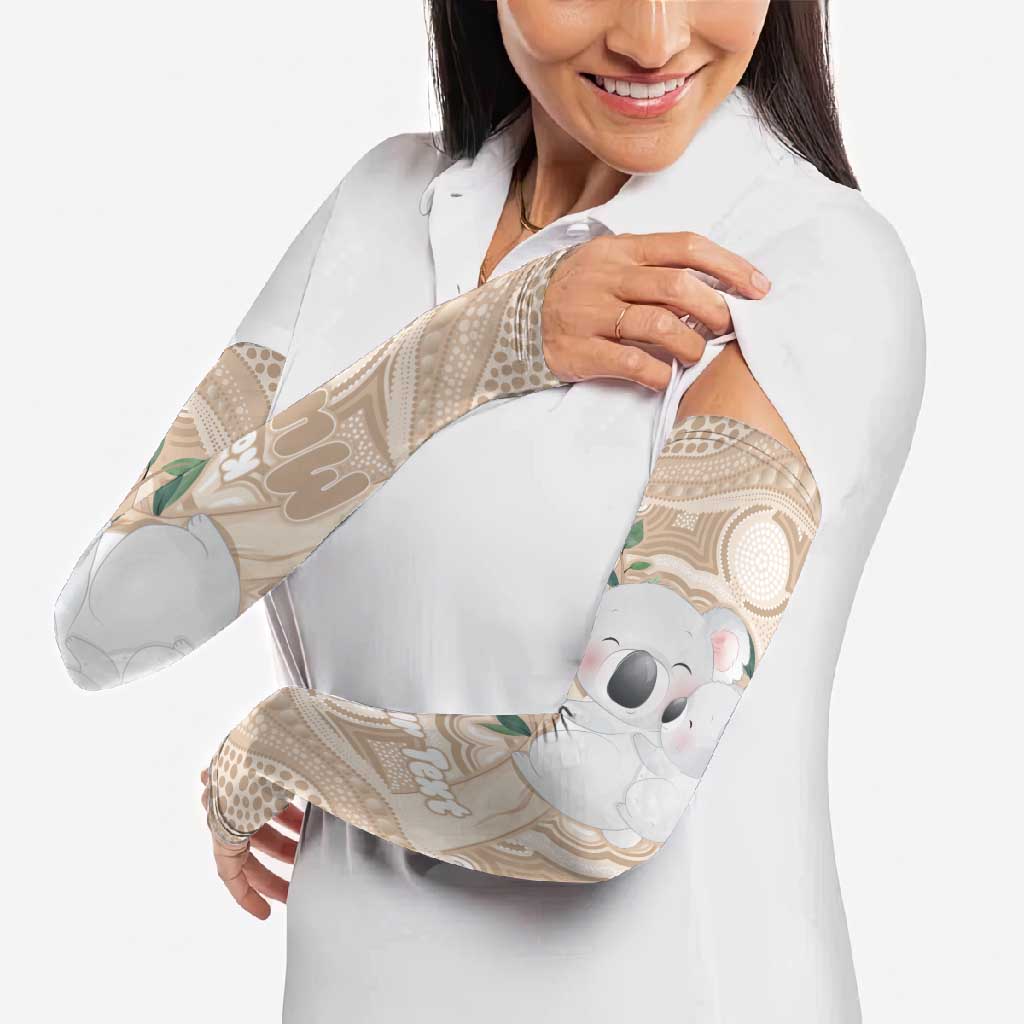 Koala Mum Australia Mother's Day Personalised Arm Sleeves Beige Aboriginal Art