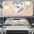 Koala Mum Australia Mother's Day Personalised Auto Sun Shade Beige Aboriginal Art