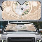 Koala Mum Australia Mother's Day Personalised Auto Sun Shade Beige Aboriginal Art