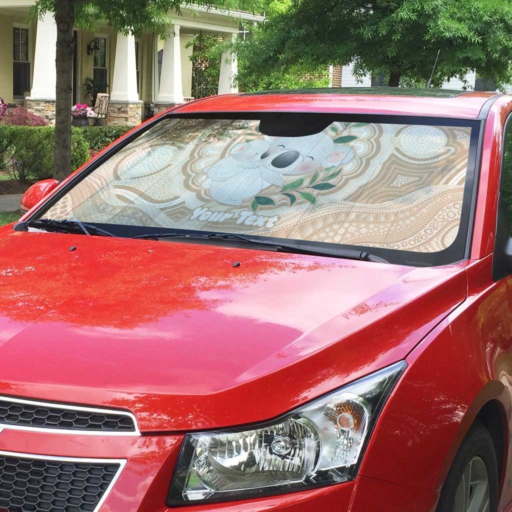 Koala Mum Australia Mother's Day Personalised Auto Sun Shade Beige Aboriginal Art
