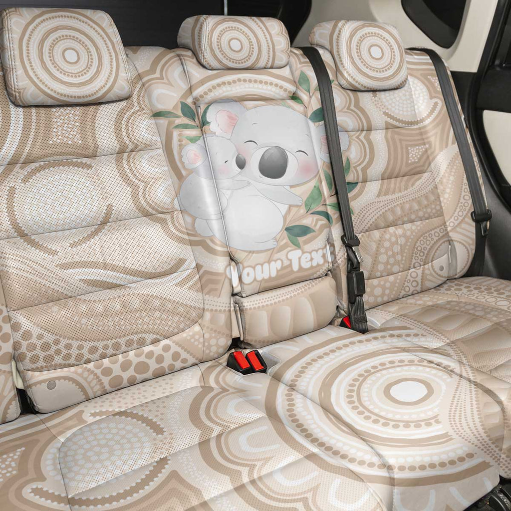 Koala Mum Australia Mother's Day Personalised Back Car Seat Cover Beige Aboriginal Art