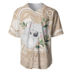 Koala Mum Australia Mother's Day Personalised Baseball Jersey Beige Aboriginal Art