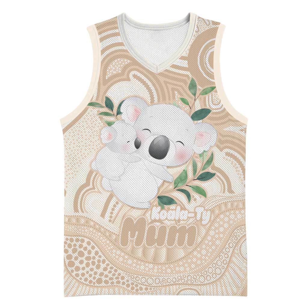 Koala Mum Australia Mother's Day Personalised Basketball Jersey Beige Aboriginal Art