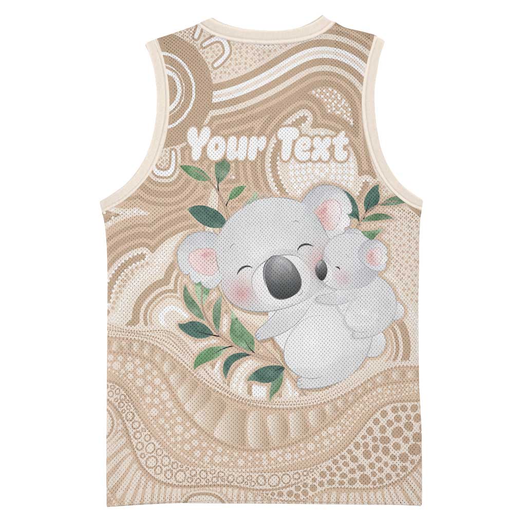 Koala Mum Australia Mother's Day Personalised Basketball Jersey Beige Aboriginal Art