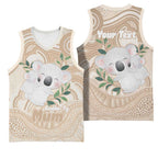 Koala Mum Australia Mother's Day Personalised Basketball Jersey Beige Aboriginal Art