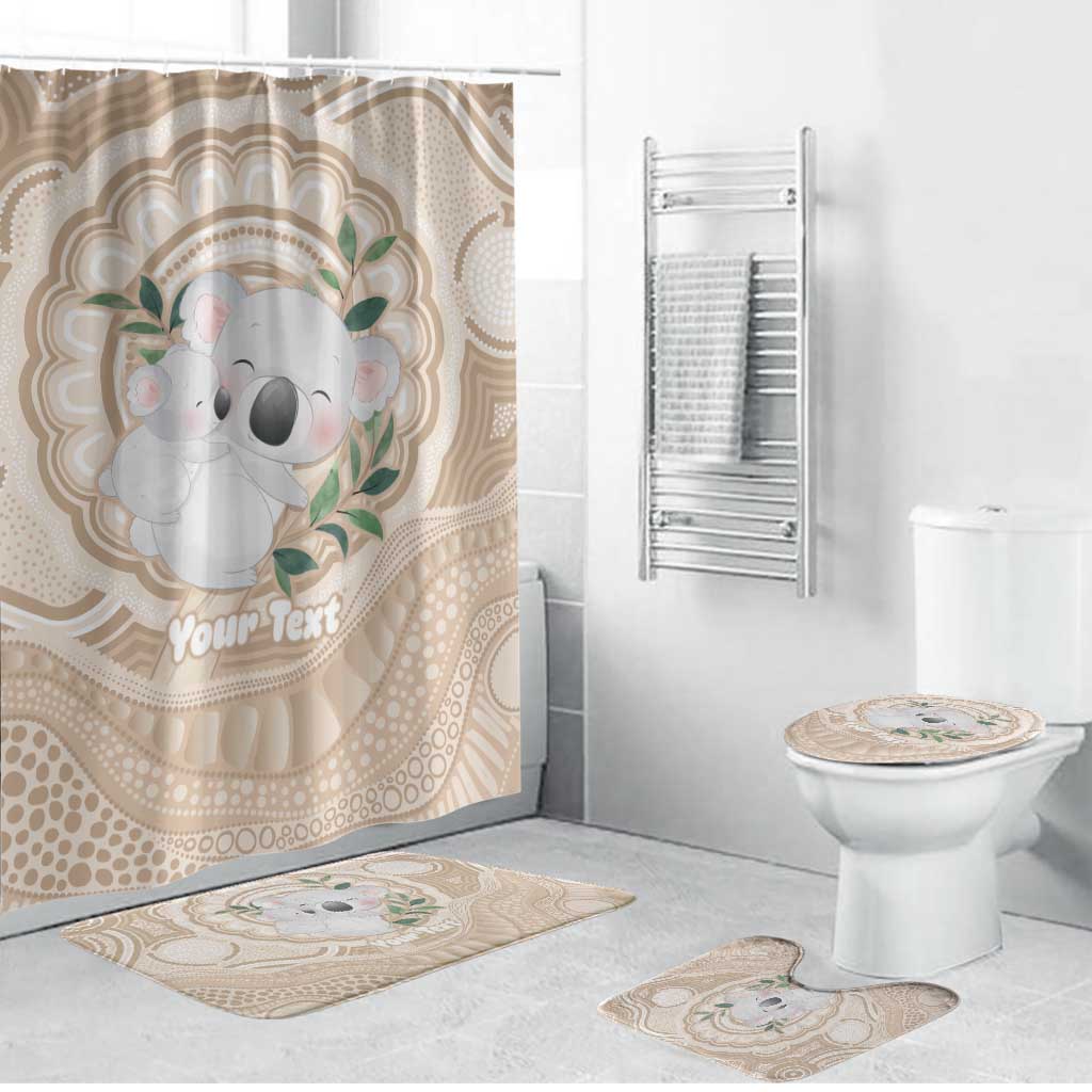 Koala Mum Australia Mother's Day Personalised Bathroom Set Beige Aboriginal Art